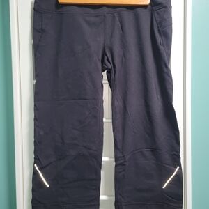Athleta Black Workout Pants with Reflective Accents Size Medium